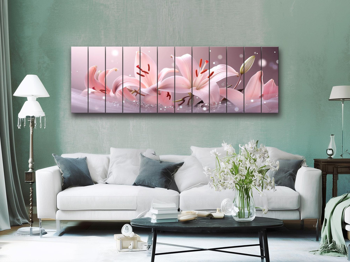 Pink Lily Wall Art Print on Wood