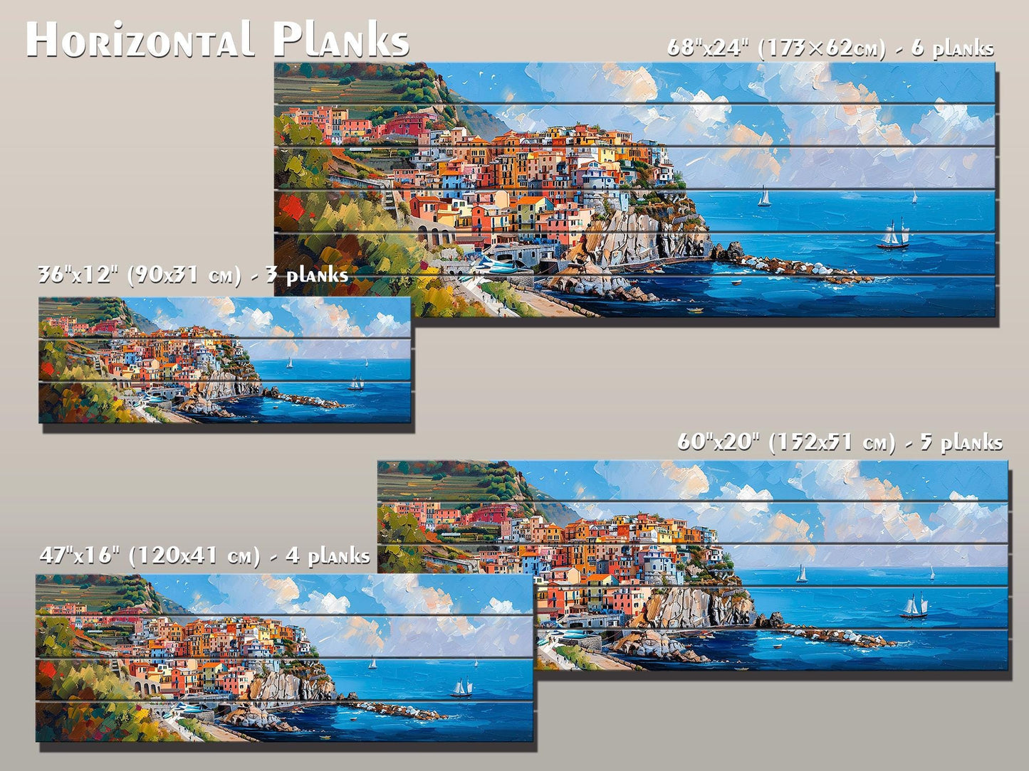 Cinque Terre Wall Art - Manarola Wood Print | Natural Wood Decor, Ready to Hang