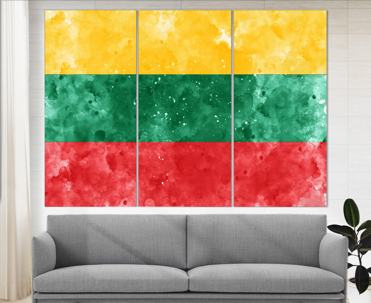 Lithuania Flag Canvas - Framed Lithuania Print | Ready to Hang Cotton Canvas Wall Art