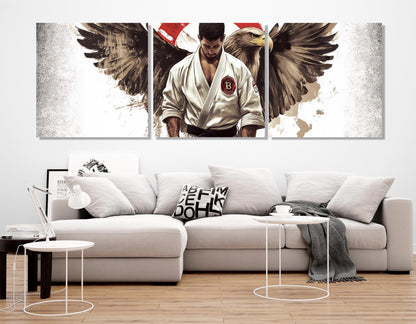 Jiu-Jitsu Wall Art – Abstract Martial Art Decor | Framed Canvas Print Ready to Hang