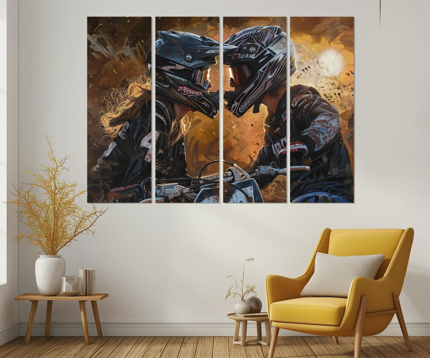 Motocross Canvas Art – Framed Dirt Bike Wall Art | Ready to Hang, High Quality Cotton Canvas