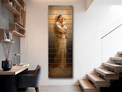 Mother and Child Wall Art – Renaissance Sacred Wood Print on Linden