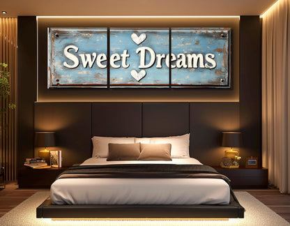 Bedroom Wall Decor, Sweet Dreams Canvas Print, Framed and Ready to Hang