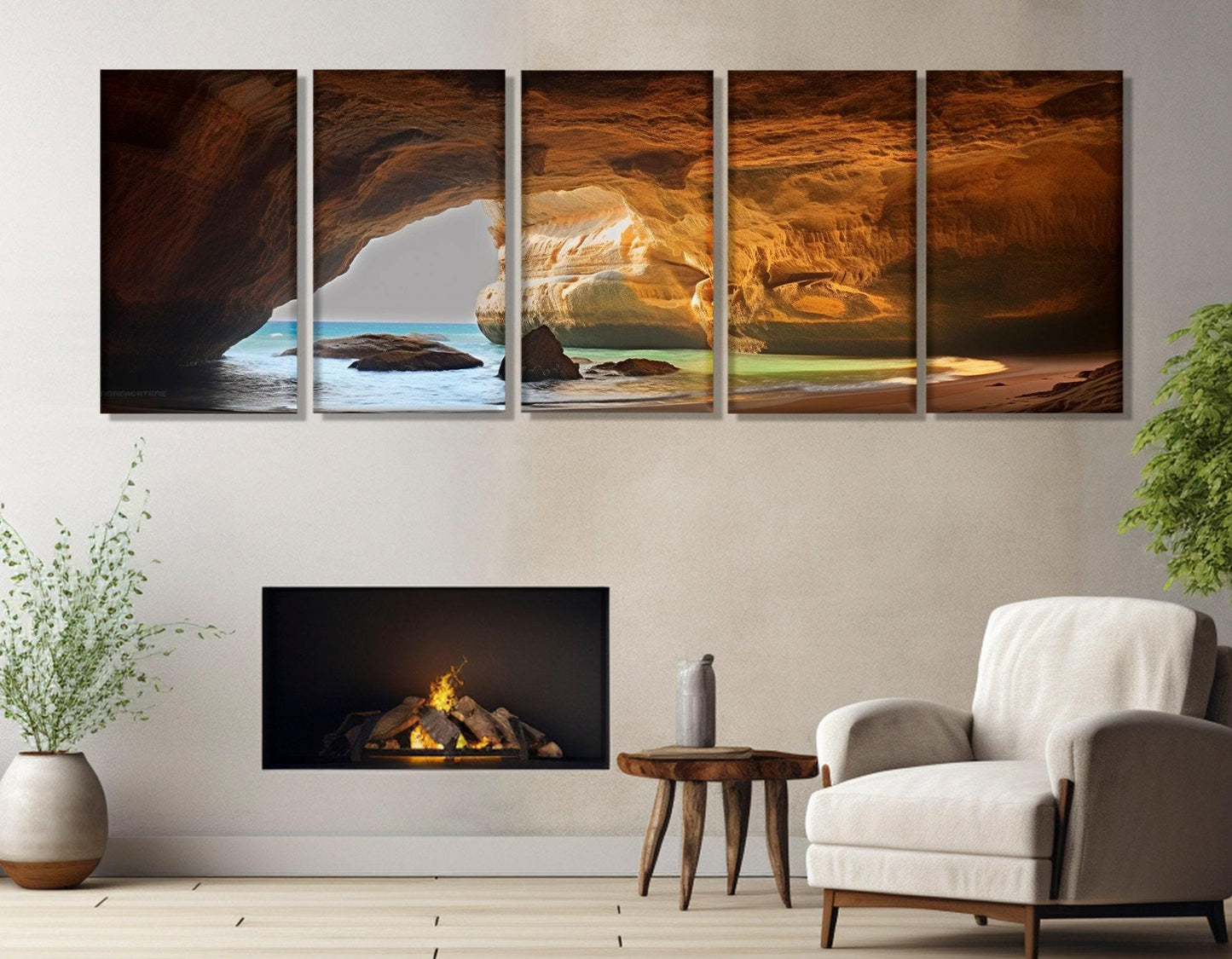Benagil Cave Canvas Print – Large Portugal Wall Decor | Ready to Hang Framed Art