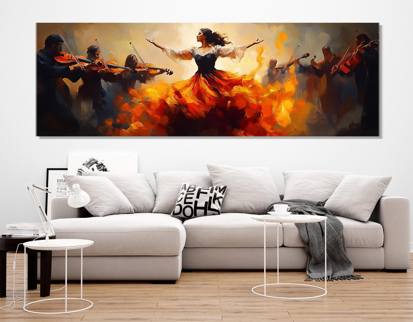 Latina Dancer Canvas Print – Vibrant Flamenco Dance Painting | Framed Canvas Art