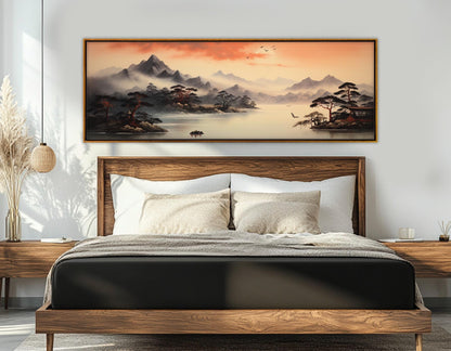 Asian Nature Canvas Print – Soft Tones Wall Art | Framed & Ready to Hang