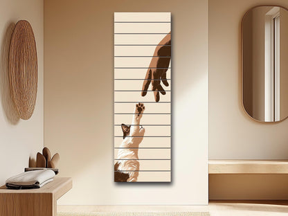 Vintage Kitten Wall Art – Rustic Wood Wall Decor with Cozy Cat Print