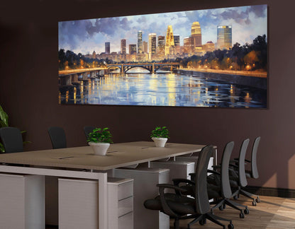 Minneapolis Canvas Print – Large Framed Cotton Canvas Wall Art | Abstract City Painting