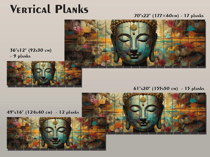 Peaceful Buddha Print On Natural Wood