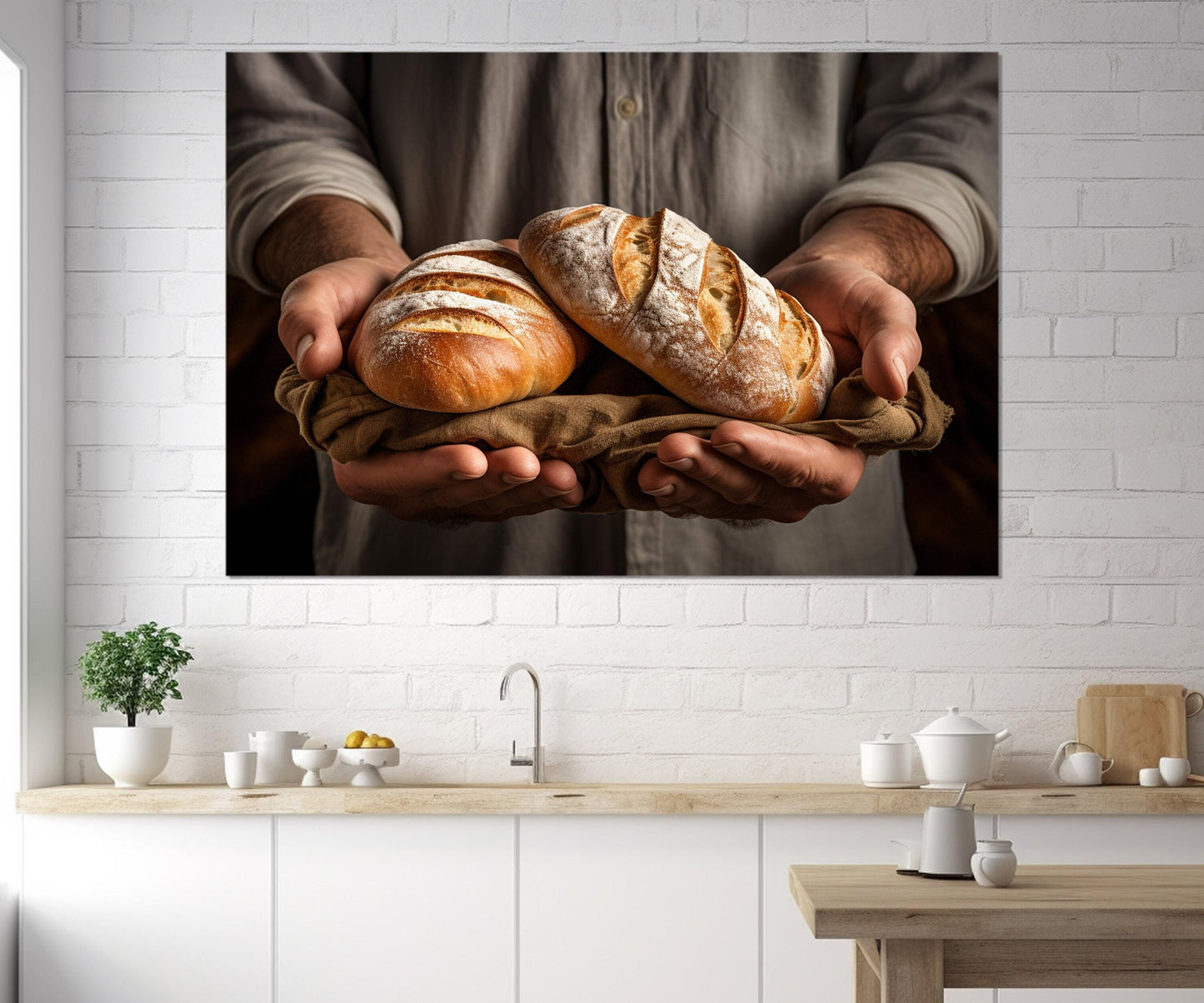 Bread Canvas Print – Bakery Wall Art | Framed Canvas Print Ready to Hang