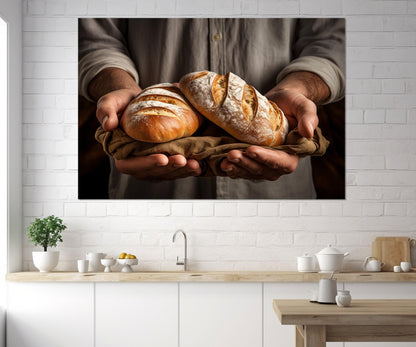 Bread Canvas Print – Bakery Wall Art | Framed Canvas Print Ready to Hang
