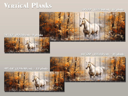 Horse Wood Print – Rustic Animal Wall Art on Natural Wood Planks