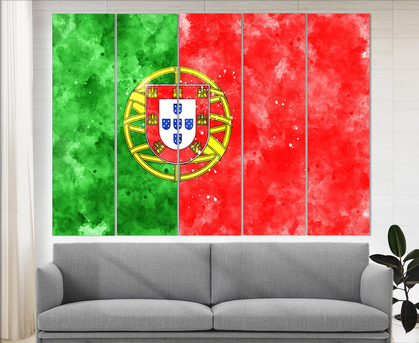 Portugal Flag Canvas Print - Framed Cotton Canvas Art | Ready to Hang Wall Decor