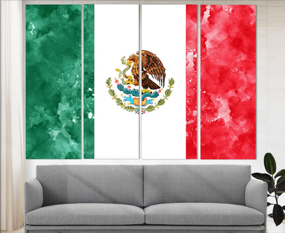 Mexico Flag Canvas Print - Framed Ready to Hang | Vibrant Mexican Wall Art