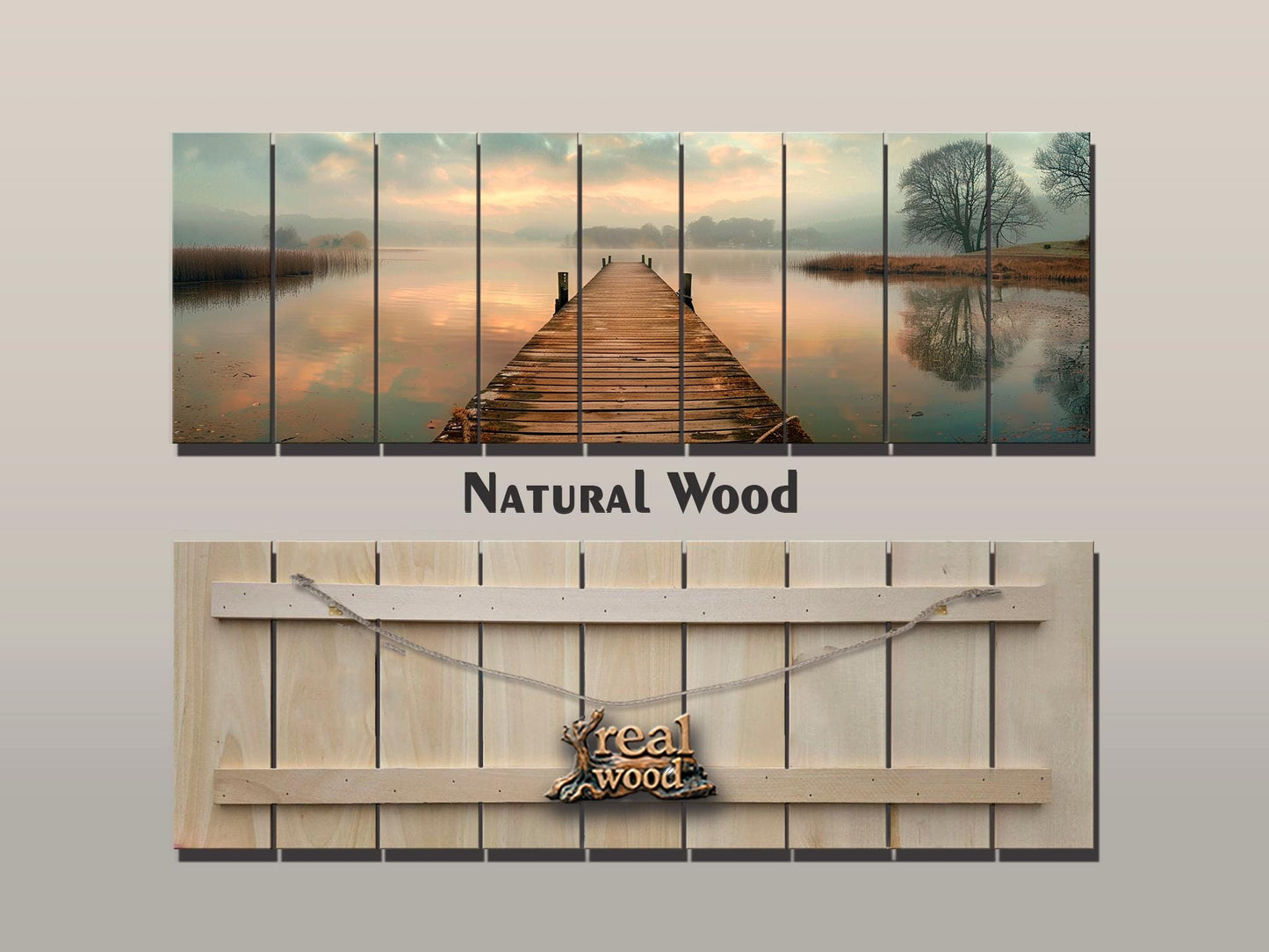 Rustic Wood Wall Art – Old Fishing Bridge Art on Natural Wood Print | Ready to Hang