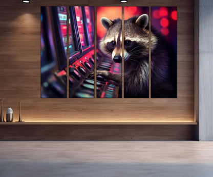 Raccoon Canvas Print - Funny Casino Wall Art | Framed Gallery Wrapped Cotton Canvas