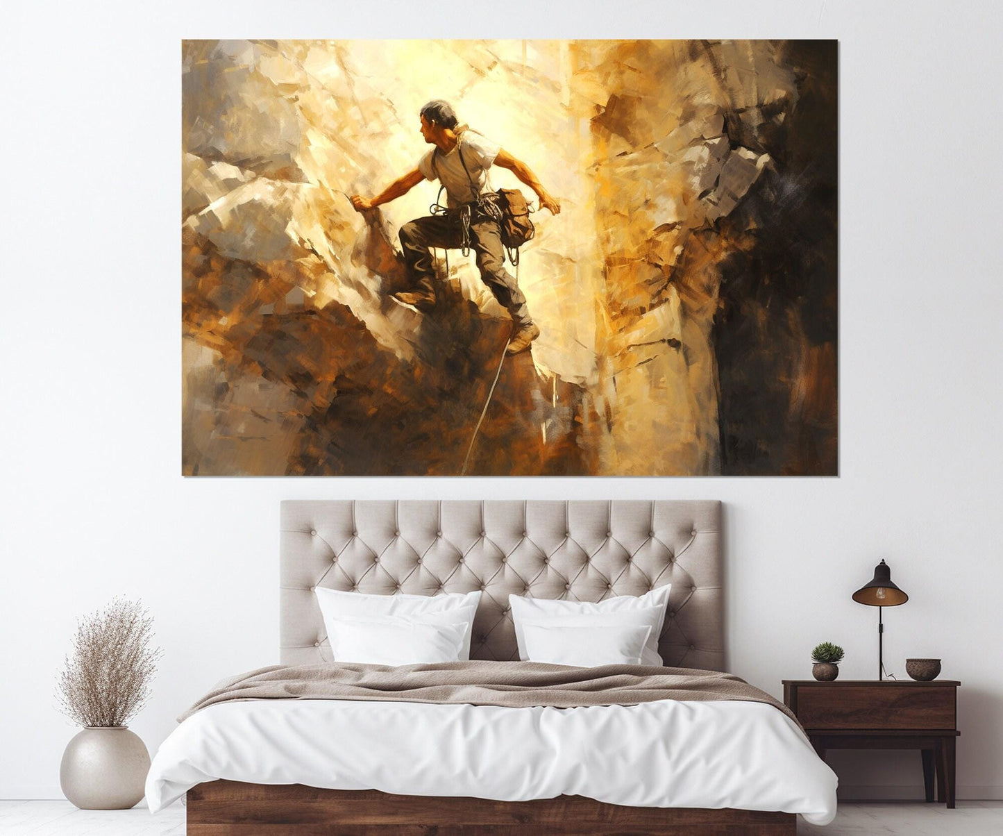 Climbing Wall Art – Alpinism Canvas Print | Framed, Ready to Hang Decor