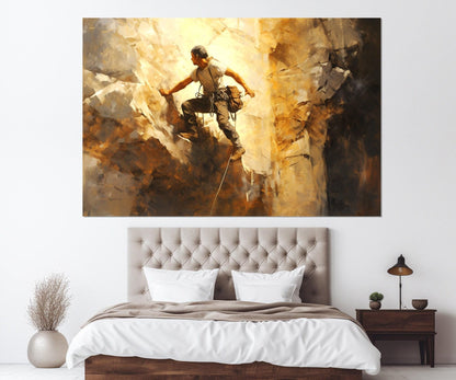 Climbing Wall Art – Alpinism Canvas Print | Framed, Ready to Hang Decor