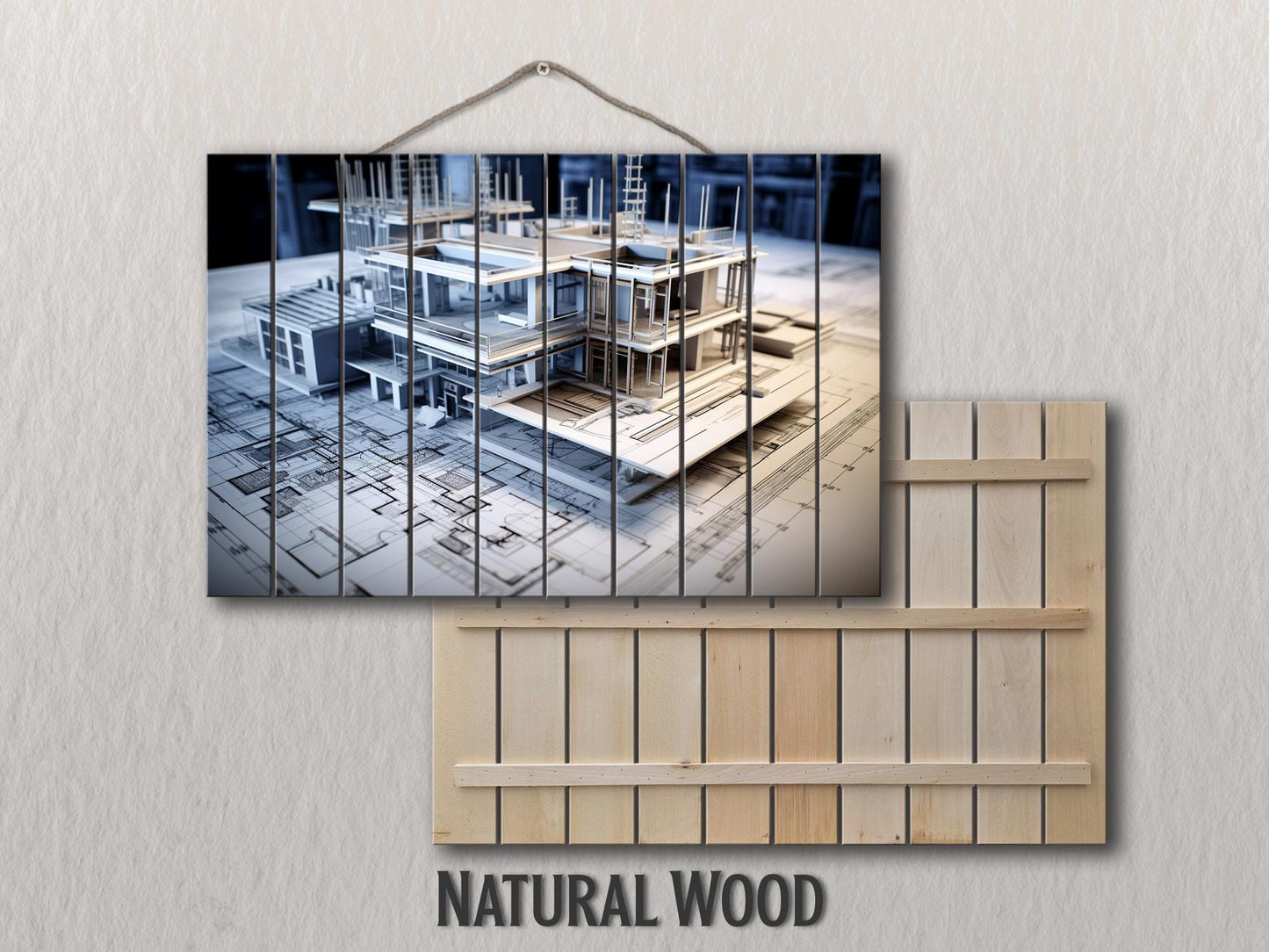 Architect Wood Print – Modern Architect Art | Natural Wood Wall Art Decor