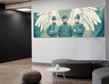 Surgeon Canvas Print – Angel Wings Painting | Framed & Ready to Hang Medical Wall Art
