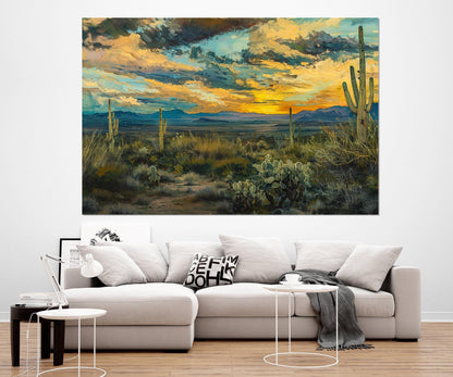 Sonoran Desert Canvas Print – Abstract Arizona Wall Art | Framed & Ready to Hang