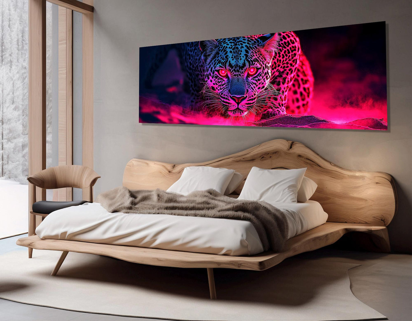 Leopard Canvas Print – Large Animal Wall Art | Abstract Hunting Leopard Poster