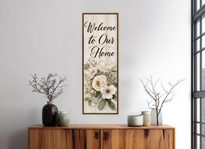 Welcome Home Canvas Print – Cozy Farmhouse Wall Art | Framed & Ready to Hang