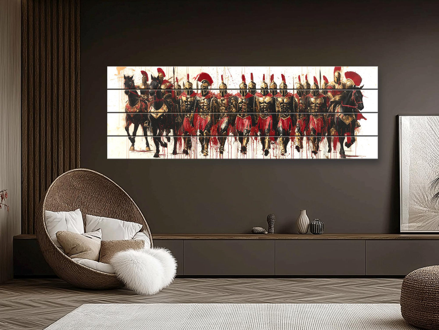 King Leonidas Spartan Warriors Print on Wood