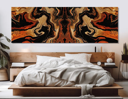 Dark Wooden Canvas Print – Large Abstract Brown Tones Artwork | Ready to Hang