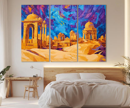 Bada Bagh Canvas Print – Abstract Indian Wall Art on Cotton Canvas, Ready to Hang