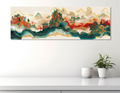 Traditional Chinese Canvas Print - Spring Abstraction Painting | Framed, Ready to Hang