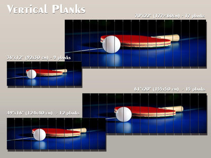 Table Tennis Wall Art – Natural Wood Print with Unique Wood Grain & UV Colors