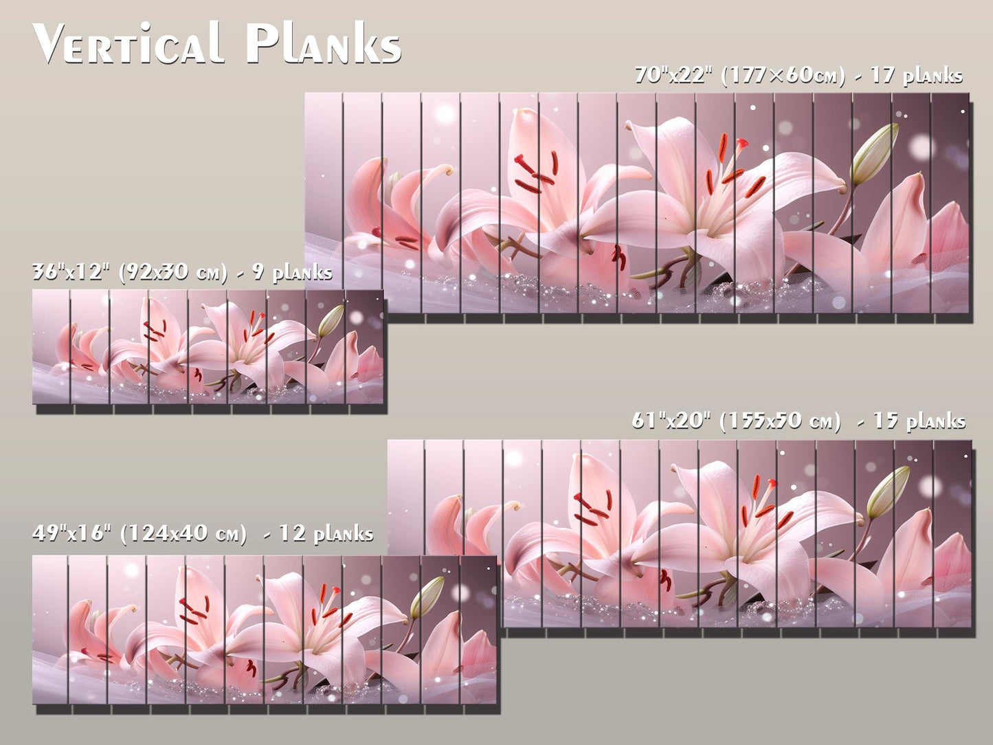 Pink Lily Wall Art Print on Wood
