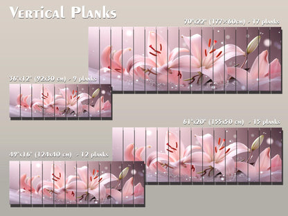 Pink Lily Wall Art Print on Wood