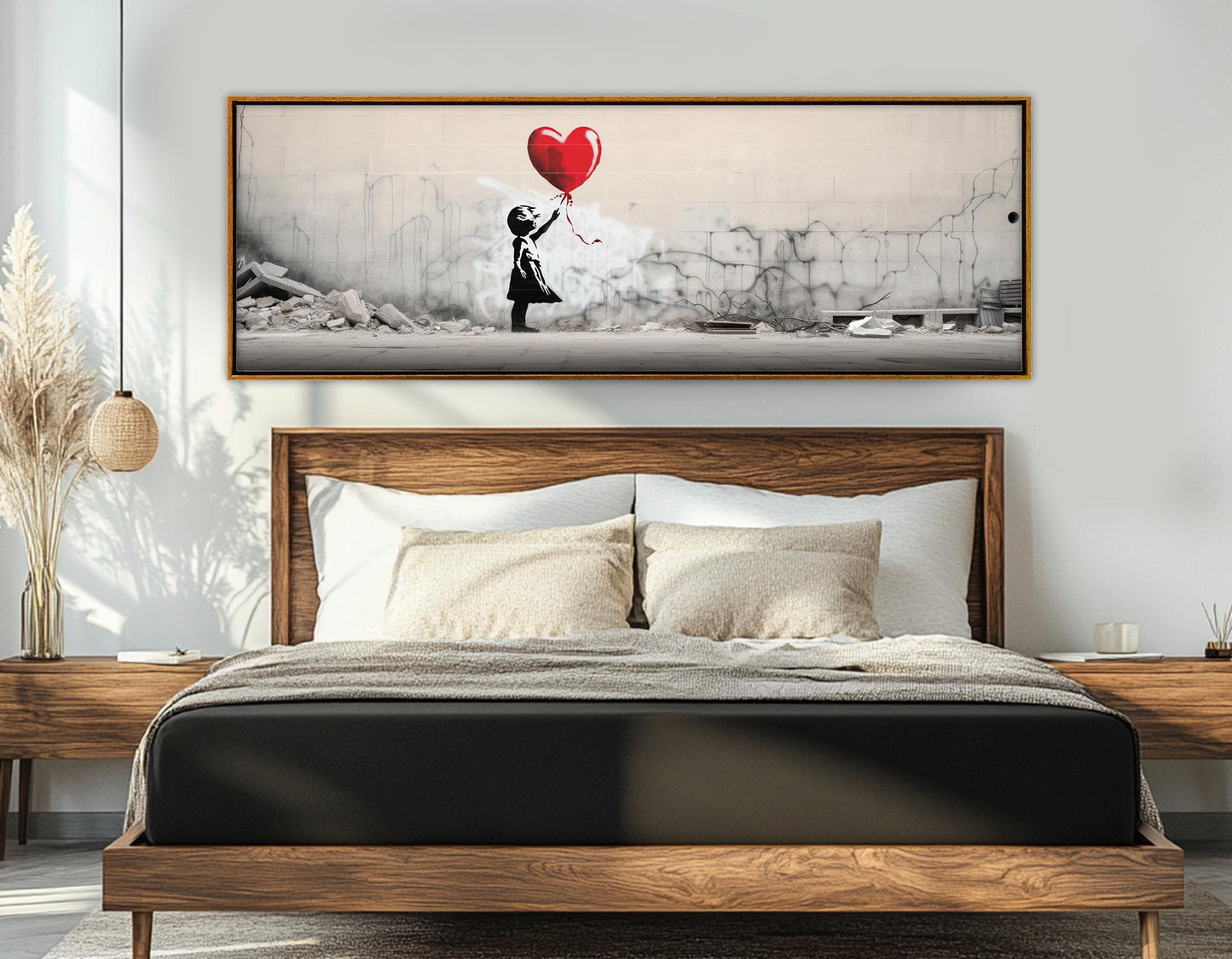 Banksy Style Canvas – Balloon Girl Print | Framed Canvas Art, Ready to Hang