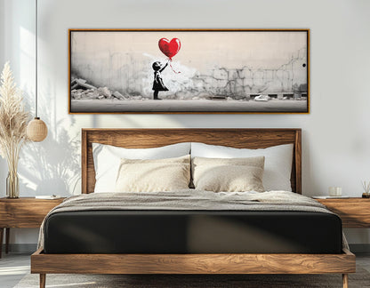 Banksy Style Canvas – Balloon Girl Print | Framed Canvas Art, Ready to Hang