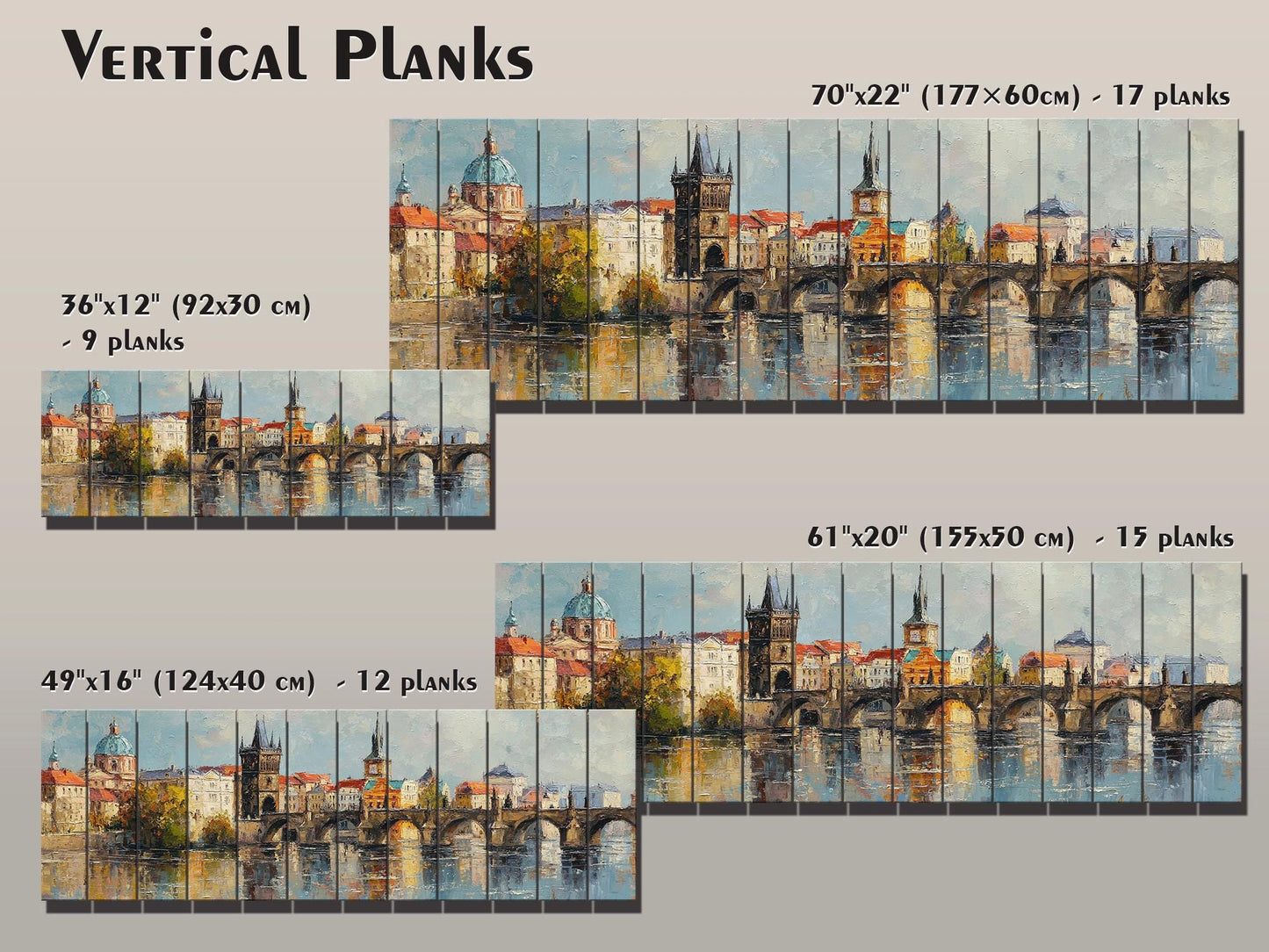 Atlanta Skyline Wood Print – Rustic Wall Art | Beige Cityscape Painting on Distressed Wood