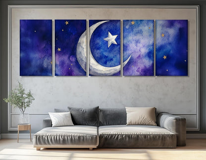 Islamic Canvas Print – Abstract Crescent Wall Art | Framed & Ready to Hang