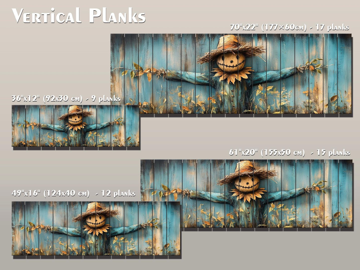 Rustic Scarecrow Art – Farmhouse Wall Decor | Natural Wood Print On Wood