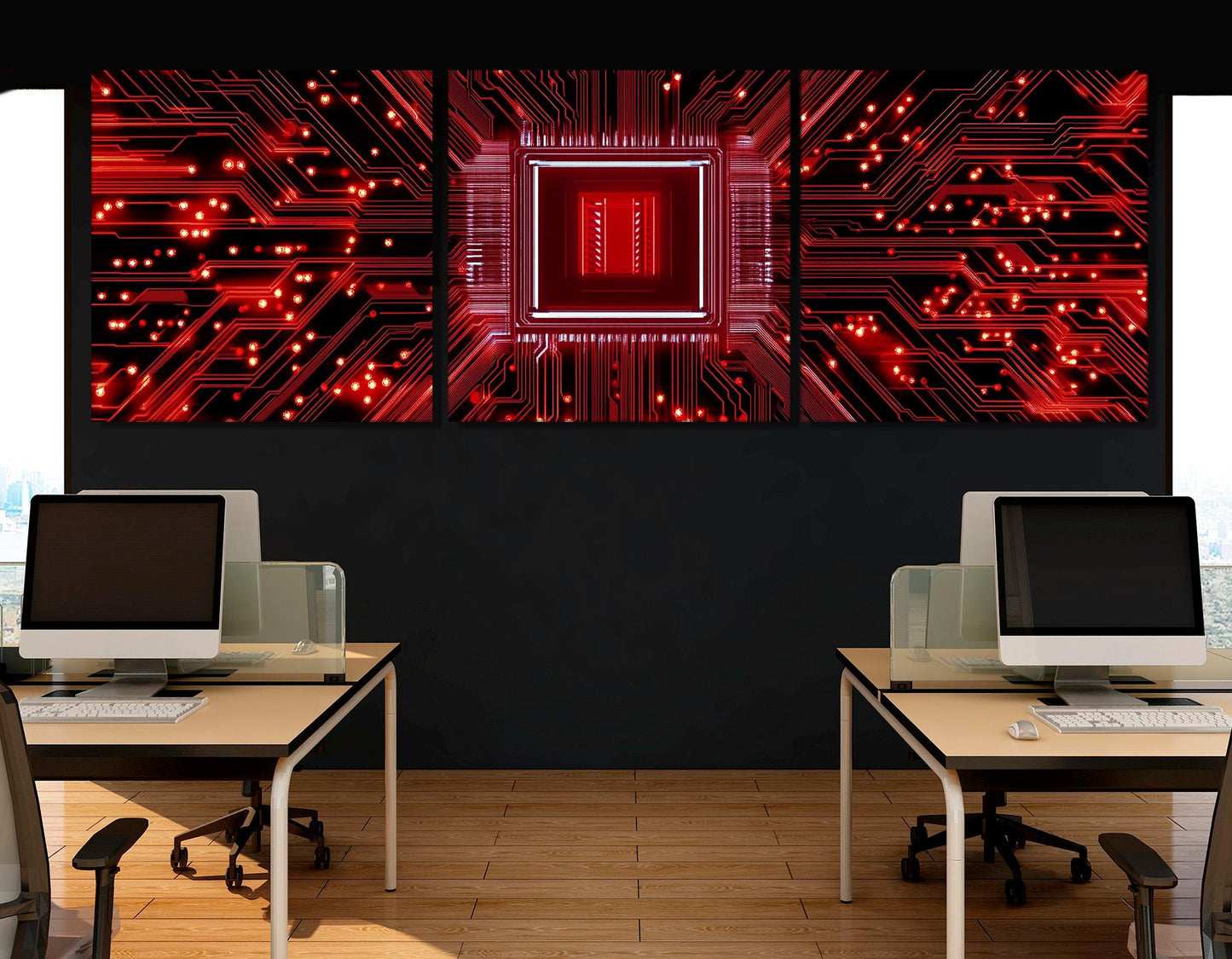Technology Wall Art – Microchip Canvas Print | Minimalist Tech Art on Cotton Canvas