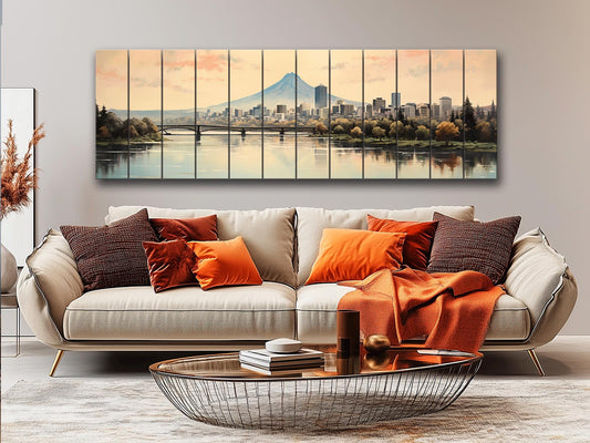Vintage Portland Print on Natural Wood – Oregon Wall Art