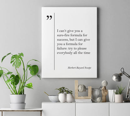 Herbert Bayard Swope Quote Canvas Print Businessman Gift Graduation Gift Poster Motivational Wall Art Herbert Swope Wall Art Business Quotes
