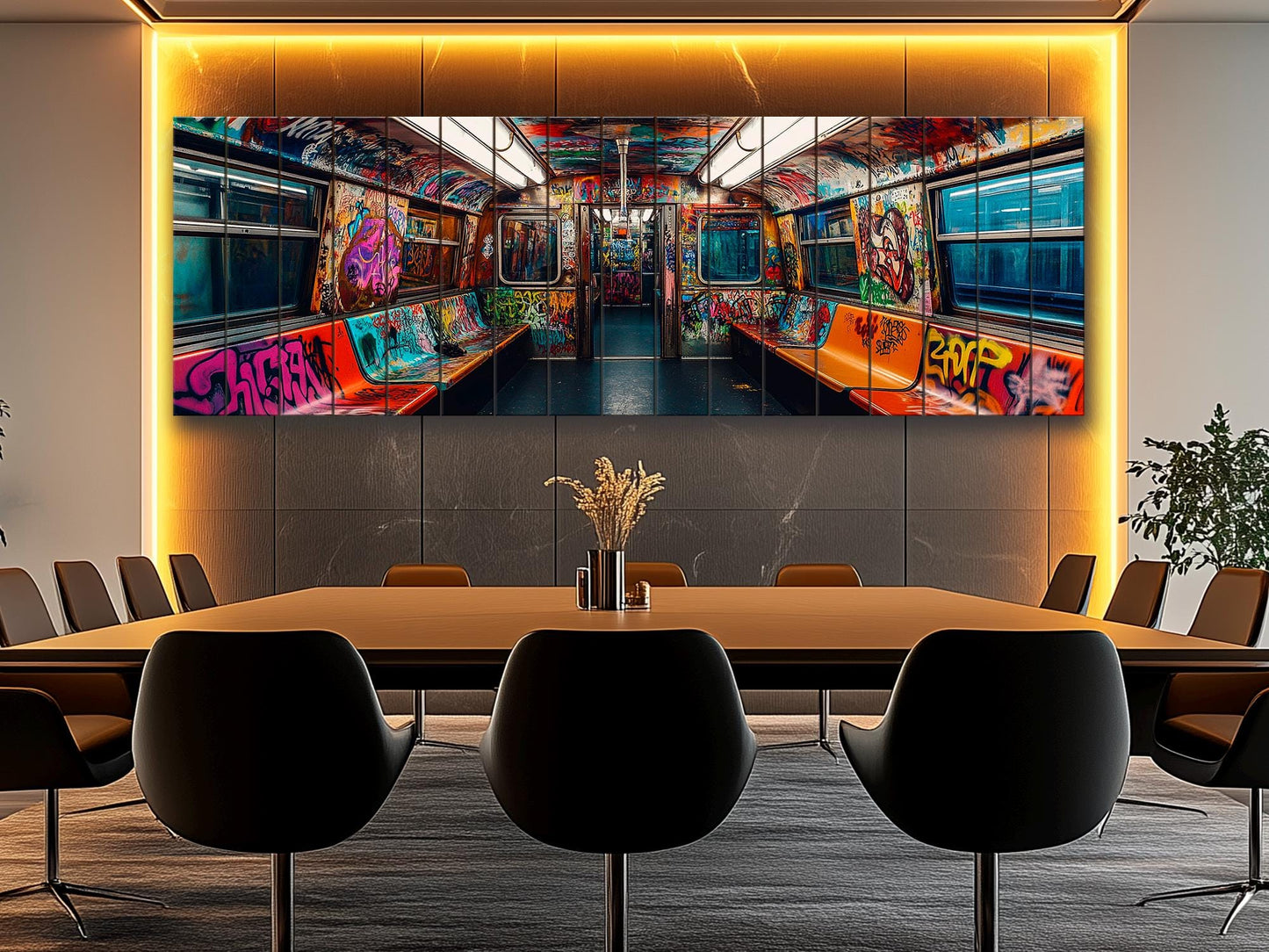 Wood Wall Art – Subway Graffiti Art on Wood Planks | Urban Wall Decor Ready to Hang