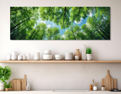 Green Trees Canvas Print – Large Forest Wall Art | Framed & Ready to Hang