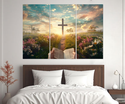 Bible Canvas Print, Religious Wall Art, Christian Wall Decor, Framed and Ready to Hang