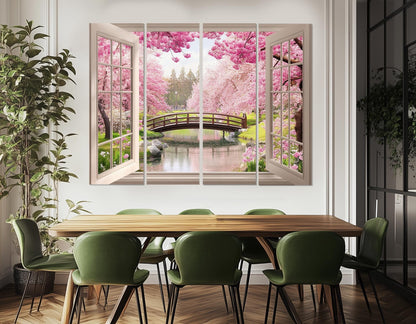 Cherry Blossom Canvas Print – Japanese Landscape Art | Framed & Ready to Hang