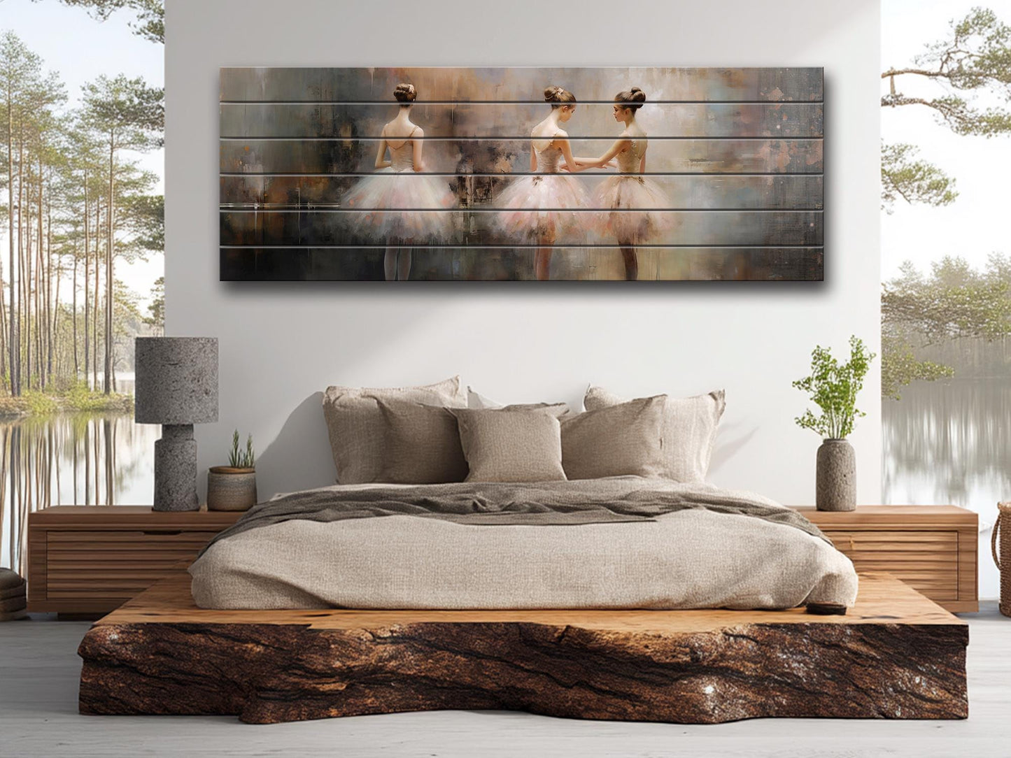 Wood Wall Art - Expressive Ballerina Print on Wood | Handcrafted Ballet Art Decor