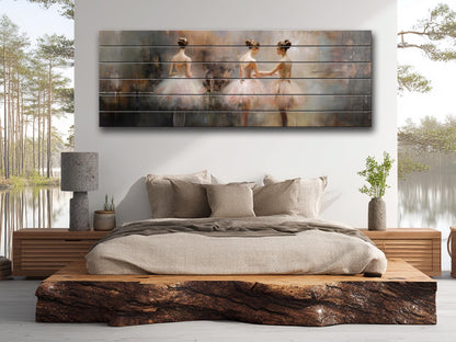 Wood Wall Art - Expressive Ballerina Print on Wood | Handcrafted Ballet Art Decor
