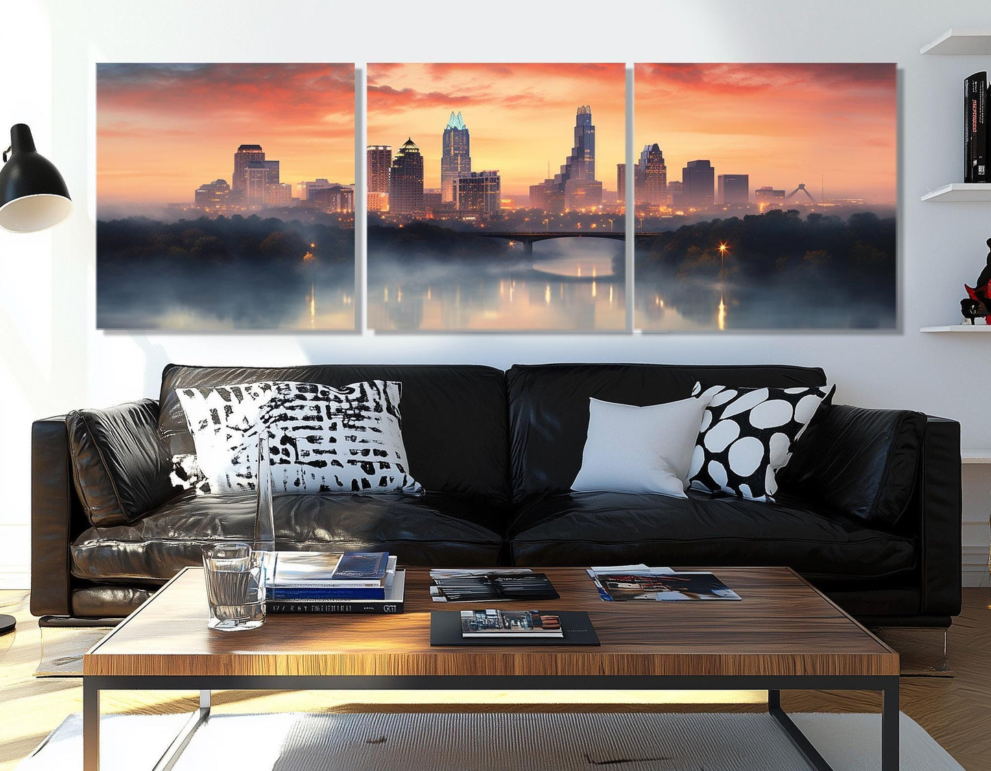 Austin Canvas Print – Large Framed Cotton Wall Art | Ready to Hang Modern City Artwork