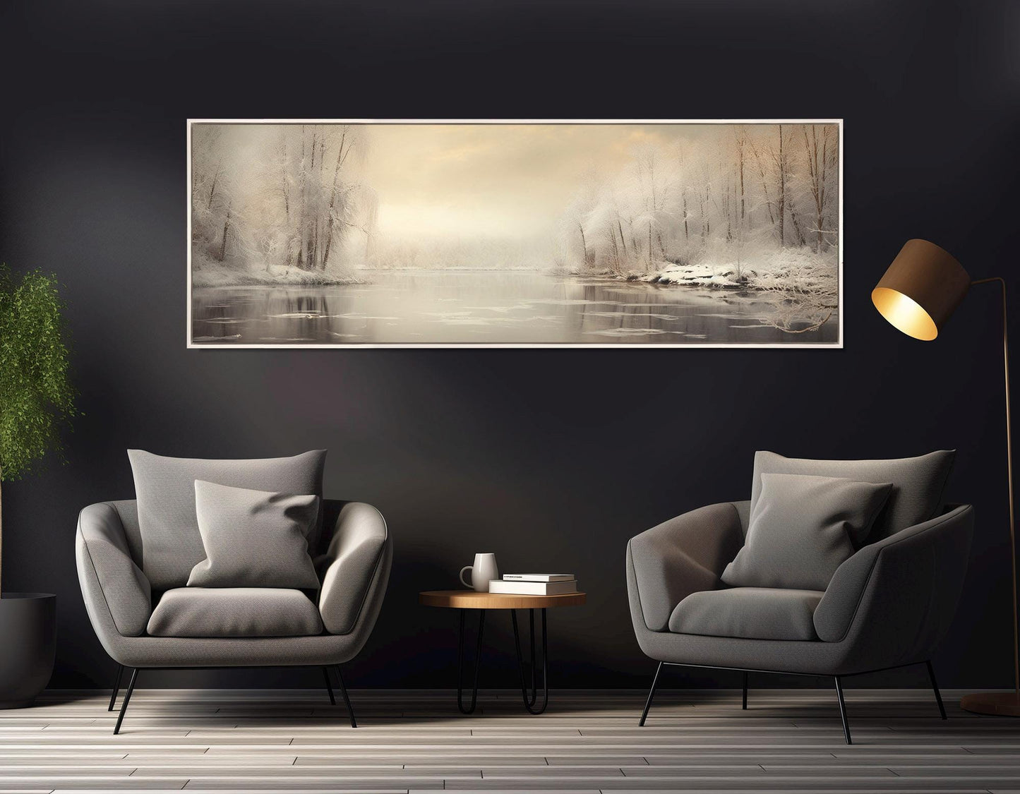 Winter Landscape Canvas - Dramatic Snowy Forest Art | Framed Wall Decor Ready to Hang